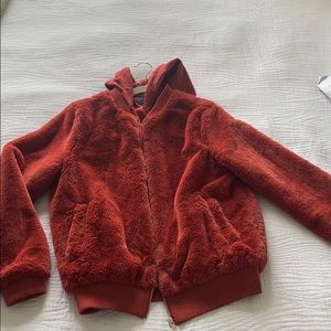 Forever 21 burnt orange fuzzy jacket